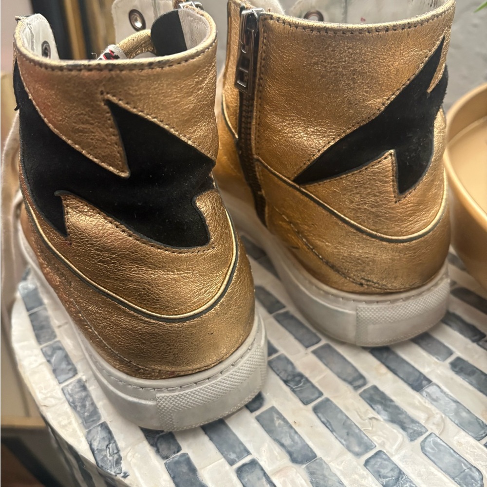 Zadig & Voltaire Gold High Flash Sneakers‎ size 39 - Picture 3 of 16